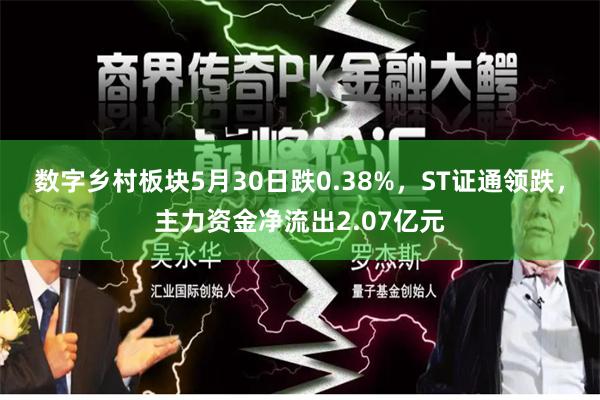 数字乡村板块5月30日跌0.38%，ST证通领跌，主力资金净流出2.07亿元