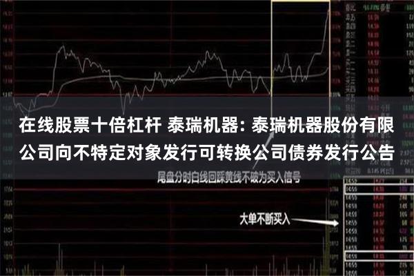 在线股票十倍杠杆 泰瑞机器: 泰瑞机器股份有限公司向不特定对象发行可转换公司债券发行公告